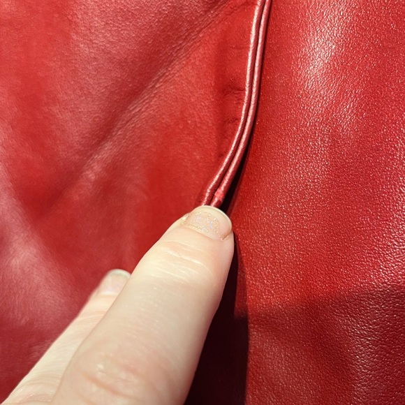 Neiman Marcus NWOT Vintage Short Red Cape Style Leather Jacket Sz XL Y2K - Picture 10 of 14